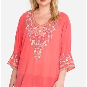 Johnny Was Ryleigh Blouse/Tunic in Passionfruit color C14818-D